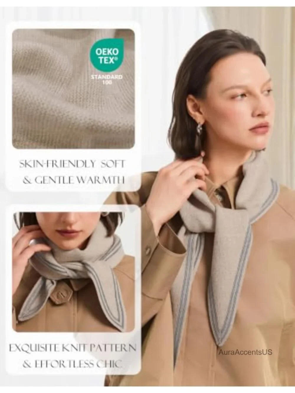 Sophie Knit Scarf Striped Fashion Neck Scarf Travel Accessory
